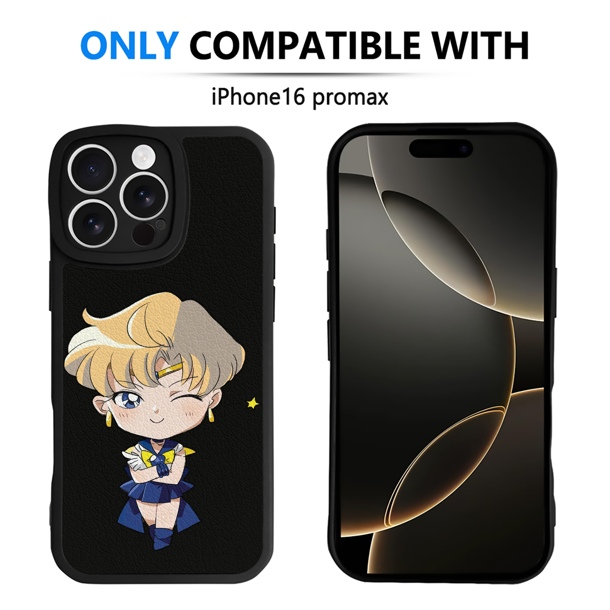 （画像用） 美少女戦士セーラームーン 天王はるか Sailor Moon Tenoh Haruka 【iPhone 16シリーズ対応】シリコンスマホケース（レザー調） 材質：シリコン